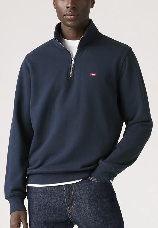 Sweatshirt Original de Homem com fecho 1/4, azul-marinho, S