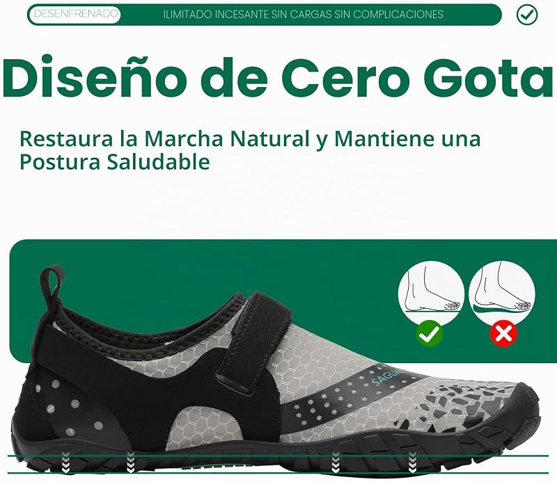 Homens Homens Ténis Minimalistas Minimalistas para Corrida em Trilhos Calçado Descroque Antiderrapante para Fitness Trekking Ginásio AC Grey, Gr.42