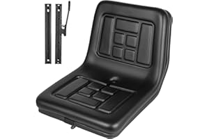 NAWESRVA Universal Tractor Seat - Adjustable PVC Leather, High Back Replacement for Tractors, Forklifts, Riding Mowers - Ergonomic Design, High Compatibility, Black