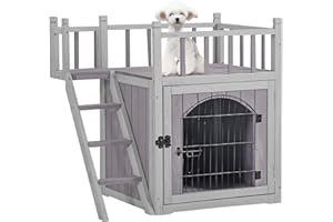 Aivituvin Dog House Feral Cat House Outdoor and Indoor,Pet Houses with Stairs,2 Storys