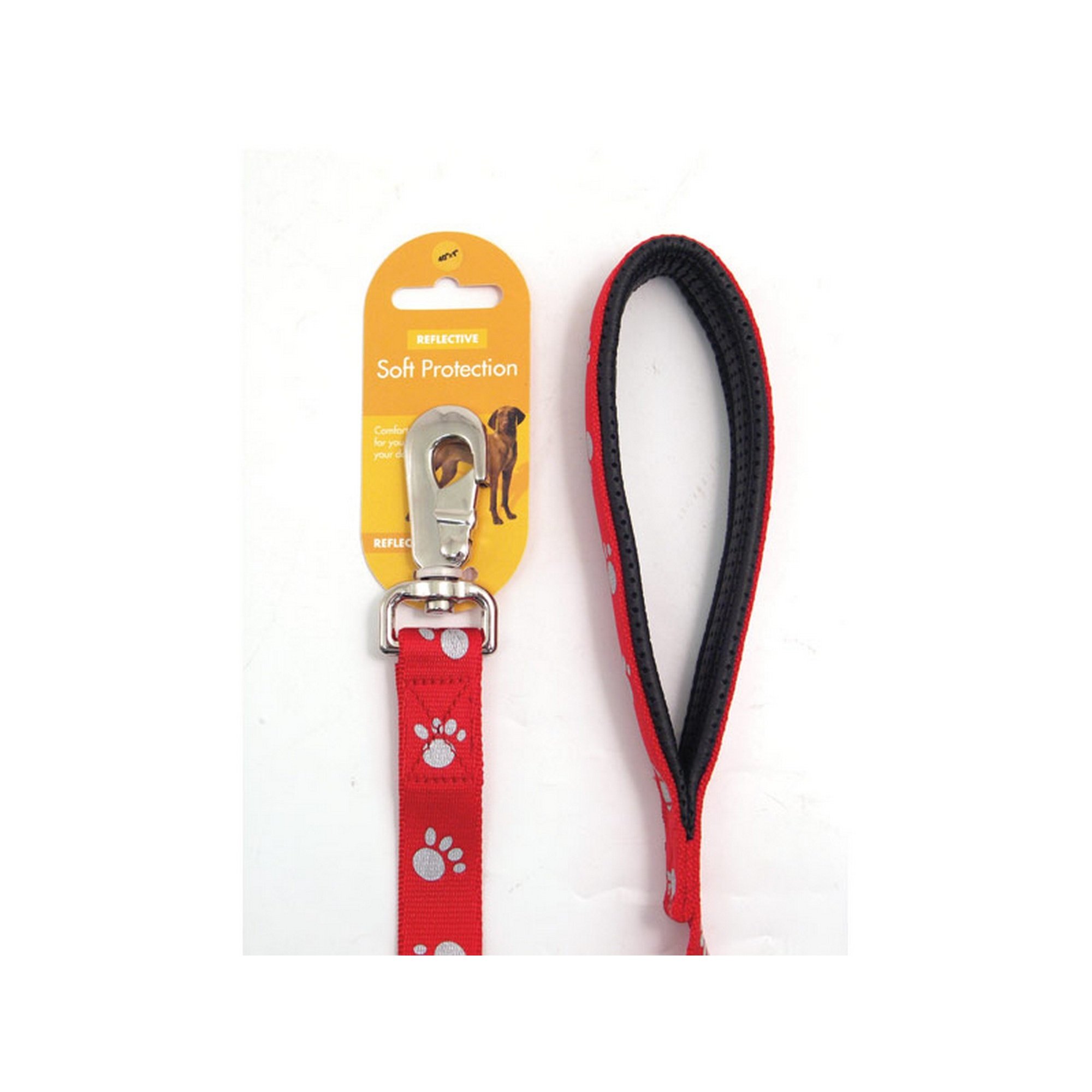 Rosewood Soft Protection Reflective Lead, 1 x 40-inch, Red