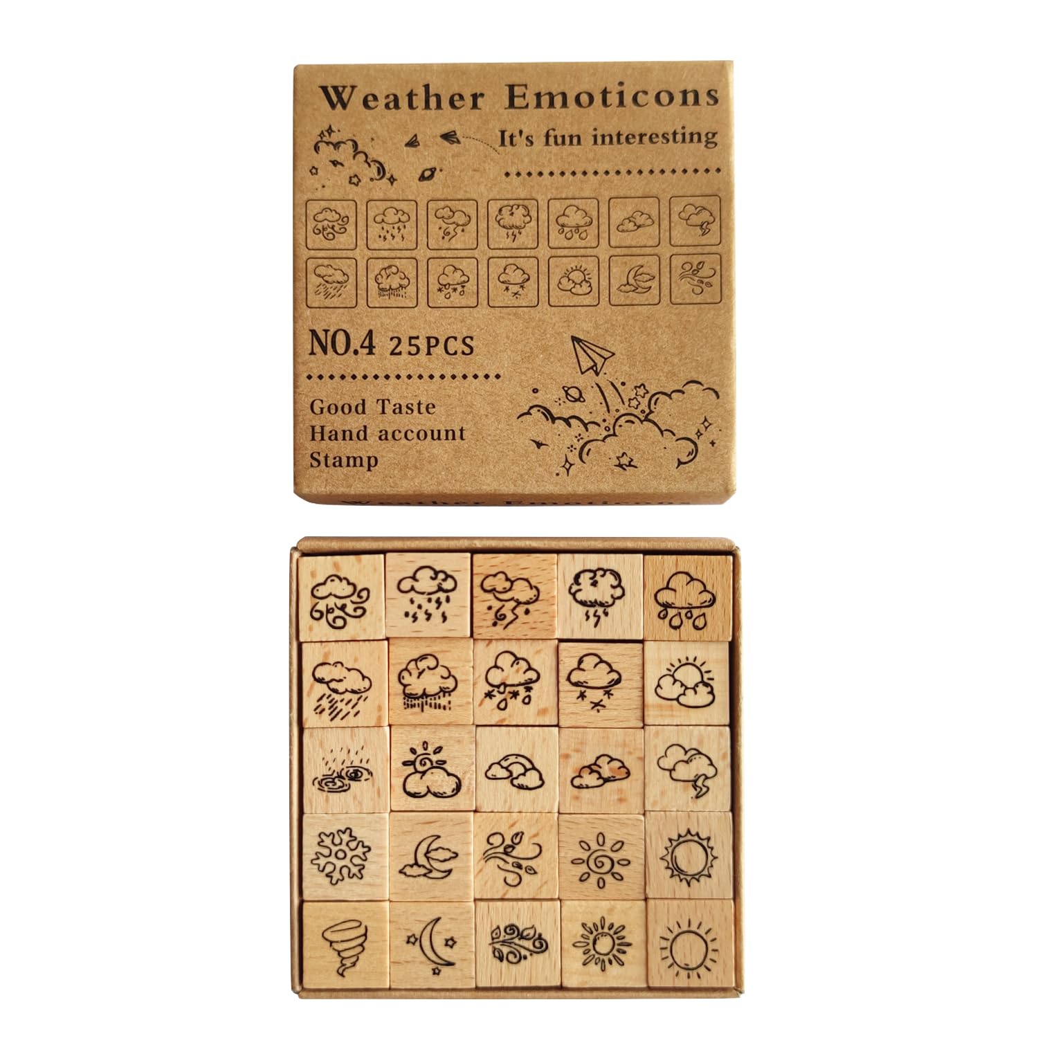 Photo 1 of 25 Pcs Small Weather Wooden Rubber Stamps, Mini Weather Decorative Wooden Stamp Weather Wooden Rubber Stamps
