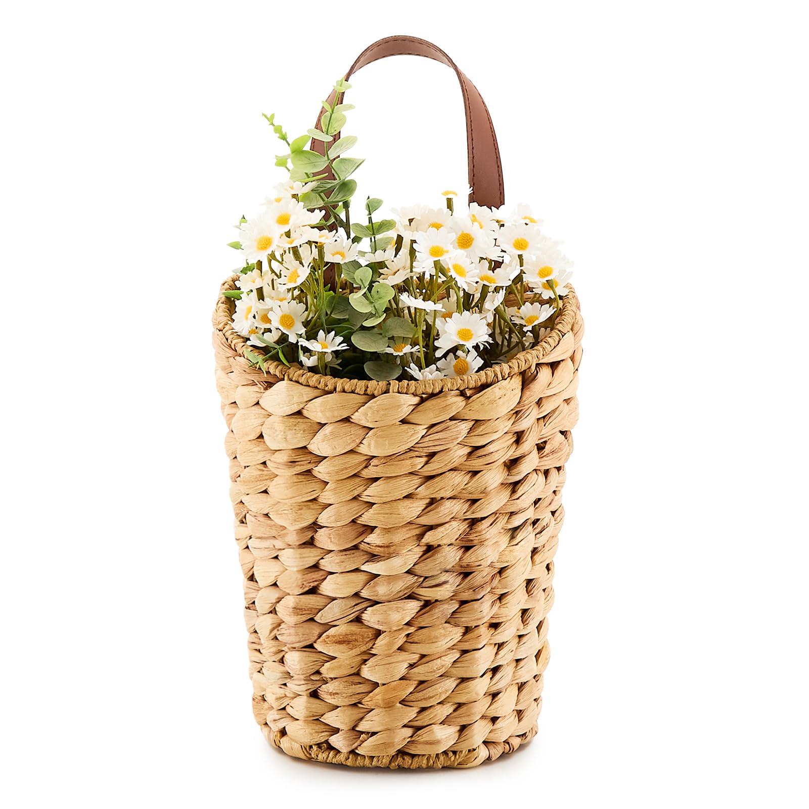 Photo 1 of LGENHOOM Handwoven Front Door Basket Water Hyacinth Wall Hanging Basket Decorative Boho Mounted Organizer for Dried Flower Plants Storage Basket for Garden, Home, and Farmhouse Décor