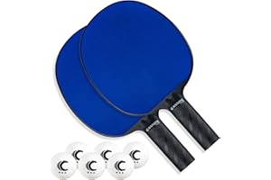 Cannon Sports Rubber Face Unbreakable Table Tennis Paddle Set - 2 Rackets with 6 Pack of 3-Star Table Tennis Balls – Portable Set for 2 Players