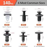Preciva Car Retainer Clips 140pcs Universal Nylon Fasteners 6 Sizes view 2