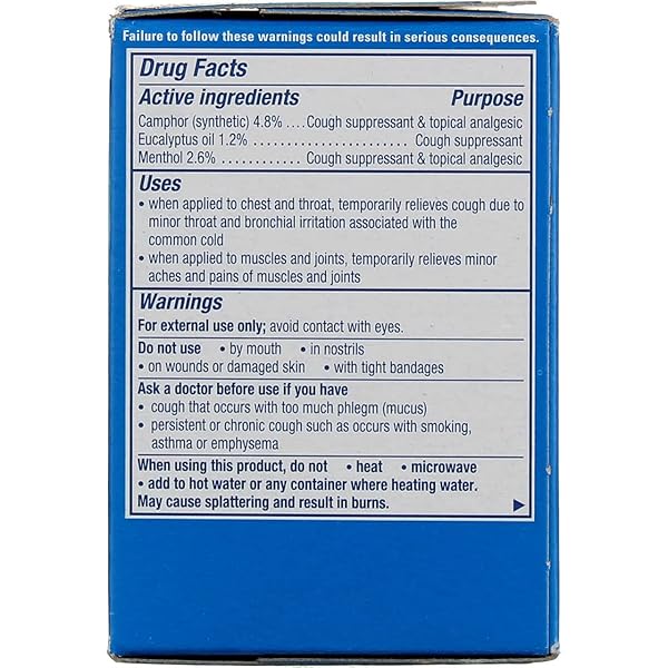 VICKS VAPORUB ORIGINAL COUGH SUPPRESSANT TOPICAL ANALGESIC OINTMENT 3.53 OZ, BEST USED FOR RELIEF FROM COLD SYMPTOMS, ACHES, AND PAINS