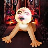 GOOSH 4 FT Halloween Inflatable Zombie Outdoor Decorations Blow Up Yard Scary Zombie with Built-in LEDs for Indoor Garden Lawn Party Decor