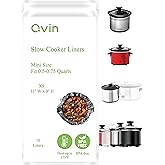 16 Oz Mini Crocpot Slow Cooker Liners, Disposal Plastic Bags, Compatible with Qvin 0.65Qt Slow Cooker, 20 OZ Croc-pot, KOOC small 0.65-Qt, Betty 0.7Qt Crocker, Fit 0.5 to 0.75Quart, 1 Pack (10 Liners)