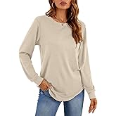 YSYOKOW Womens Long Sleeve T Shirts Casual Tops Dressy Fashion Blouses Tunics for Leggings