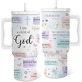 Christian Gifts for Women, Inspirational Religious Gifts for Girls, God Tumbler 24 Oz I Am a Child of God, Catholic Spiritual Baptism Gift for Women Girls