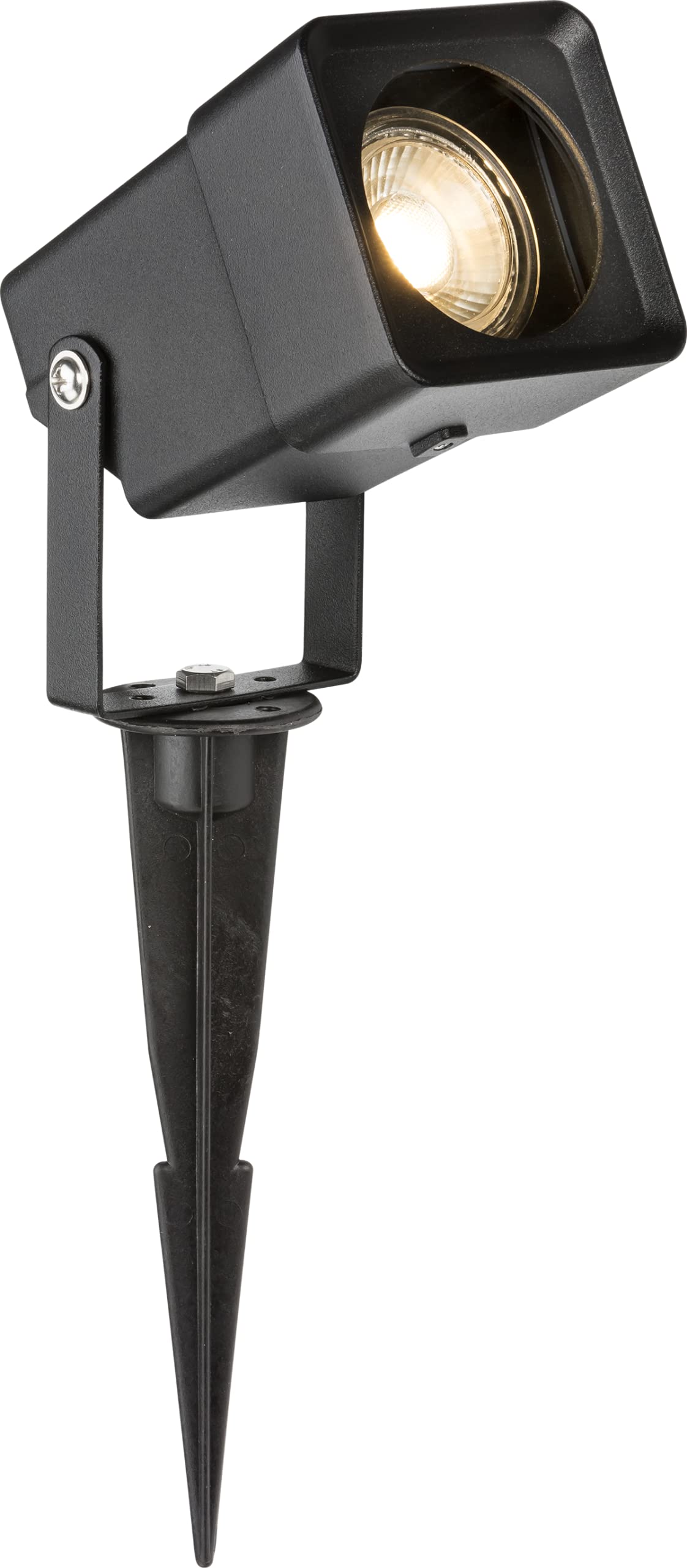 Knightsbridge Square Exterior Decorative GU10 Garden Spike Light, Black