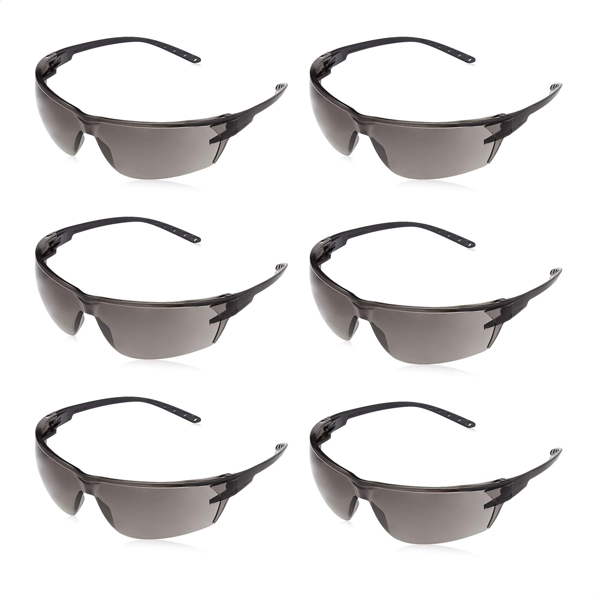 AmazonCommercial Safety Glasses (Gray/Black), Anti-Fog, 6-pack