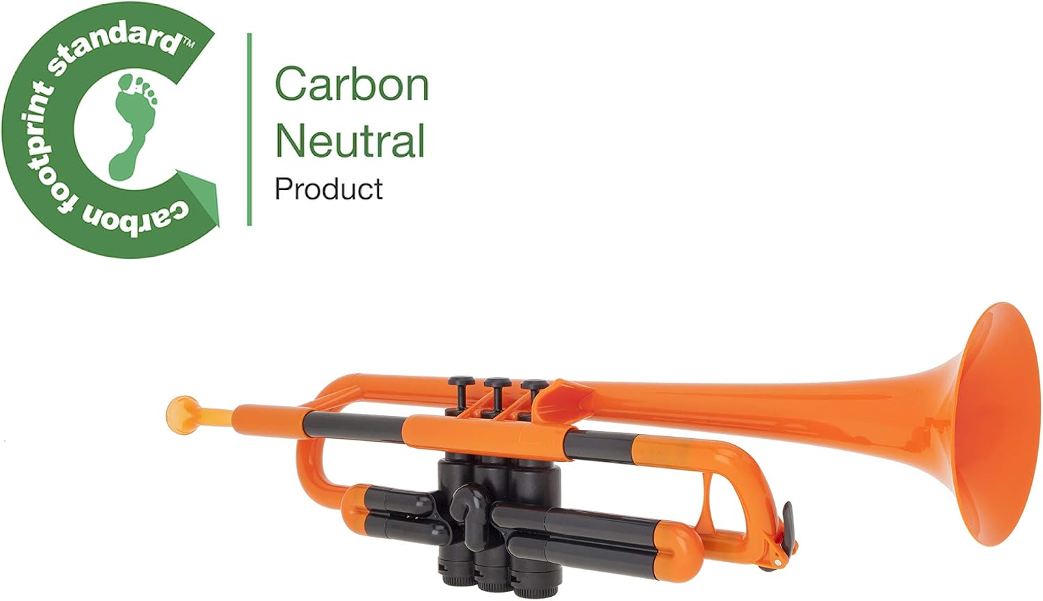 pTrumpet Plastic Trumpet with 3C and 5C Mouthpiece and Carry Bag - Bb Student - Orange - Image 3