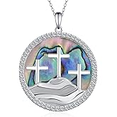 Daixiya 925 Sterling Silver Christian Cross Pendant Necklace for Women - Christian Jewelry Gifts