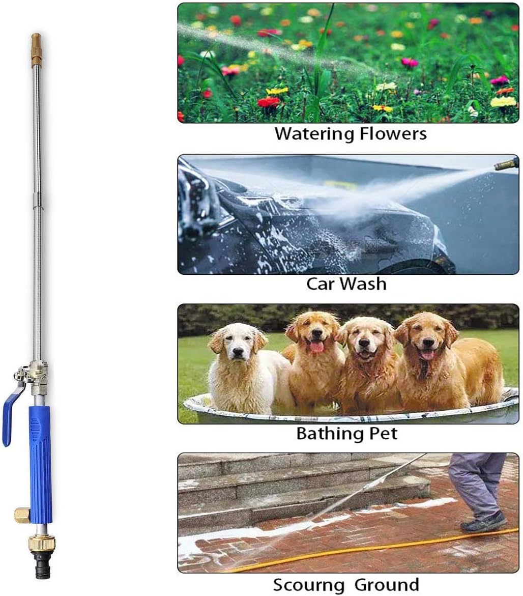 High Pressure Power Washer Wand, Watering Sprayer Cleaning Tool, Hydro Jet Water Hose Nozzle, Wand Lance for Gutter Patio Car Pet Window blue : Garden & Outdoor
