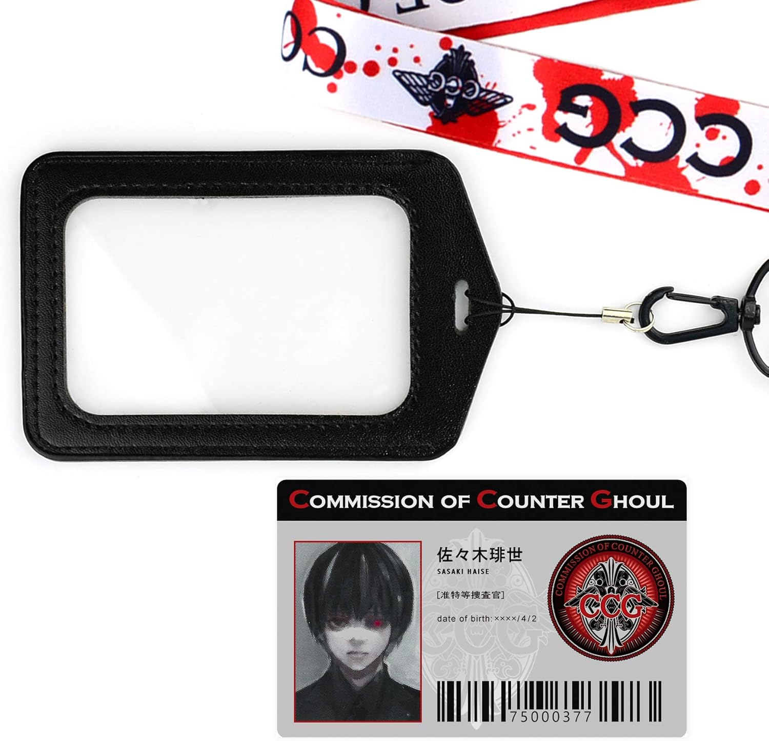 Neck Strap Lanyard for Tokyo Ghoul with Ken Kaneki CCG ID Card in Badge Holder Anime Key Holder (Ken), unit - Image 3