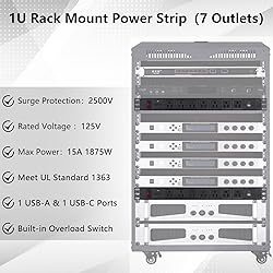 ElecVoztile Rack Mount Power Strip Surge