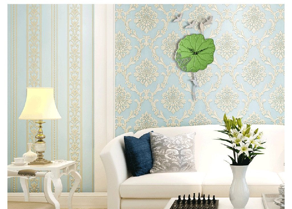 注目ブランド Grjh リビングルームの壁時計シンプルなホームアートヨーロッパスタイルの牧草地ワイルドグリーンロータスリーフ掛け時計 クリエイティブファッションシンプル 色 1 B07cnqmdwd 1 Www Gcc Ccpf Com