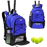 WOLT Tennis Bag - Large Tennis Racket Backpack for Men & Women - Ventilated Shoe Compartment - Holds 2 Rackets