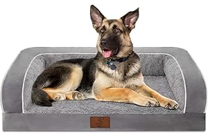Yiruka Dog Beds for Extra Large Dogs, Washable Dog Bed Sofa with Removable Cover, Waterproof Dog Bed Couch with Nonslip Bottom, High Bolster Dog Bed, Orthopedic XL Dog Bed up to 100 lbs