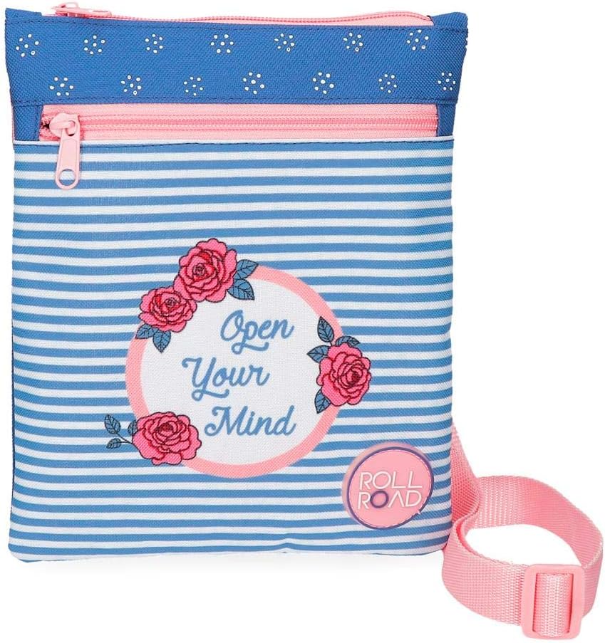 Roll Road Rose Shoulder bag Blue 20x24 cms Polyester
