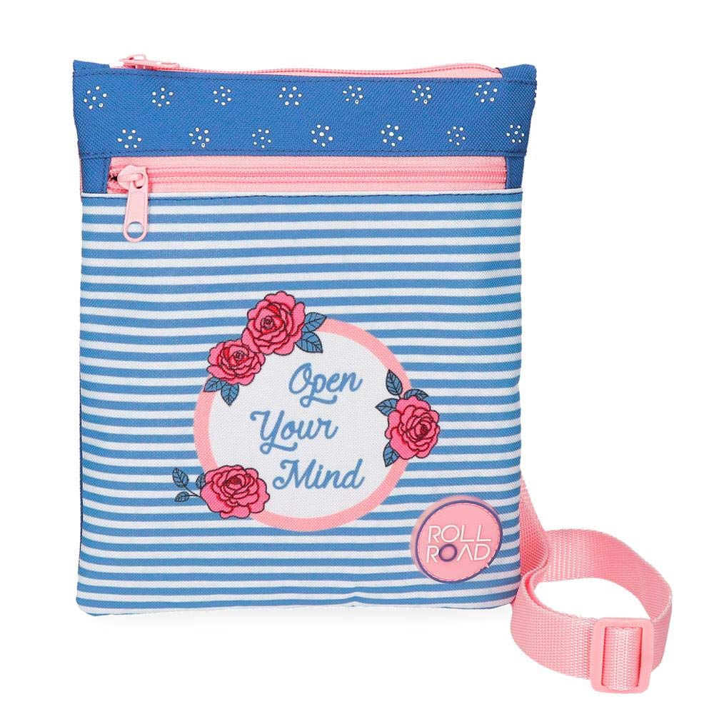Roll Road Rose Shoulder bag Blue 20x24 cms Polyester