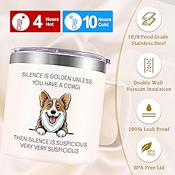 Lifecapido Corgi Gifts for Corgi Lovers, Silence is