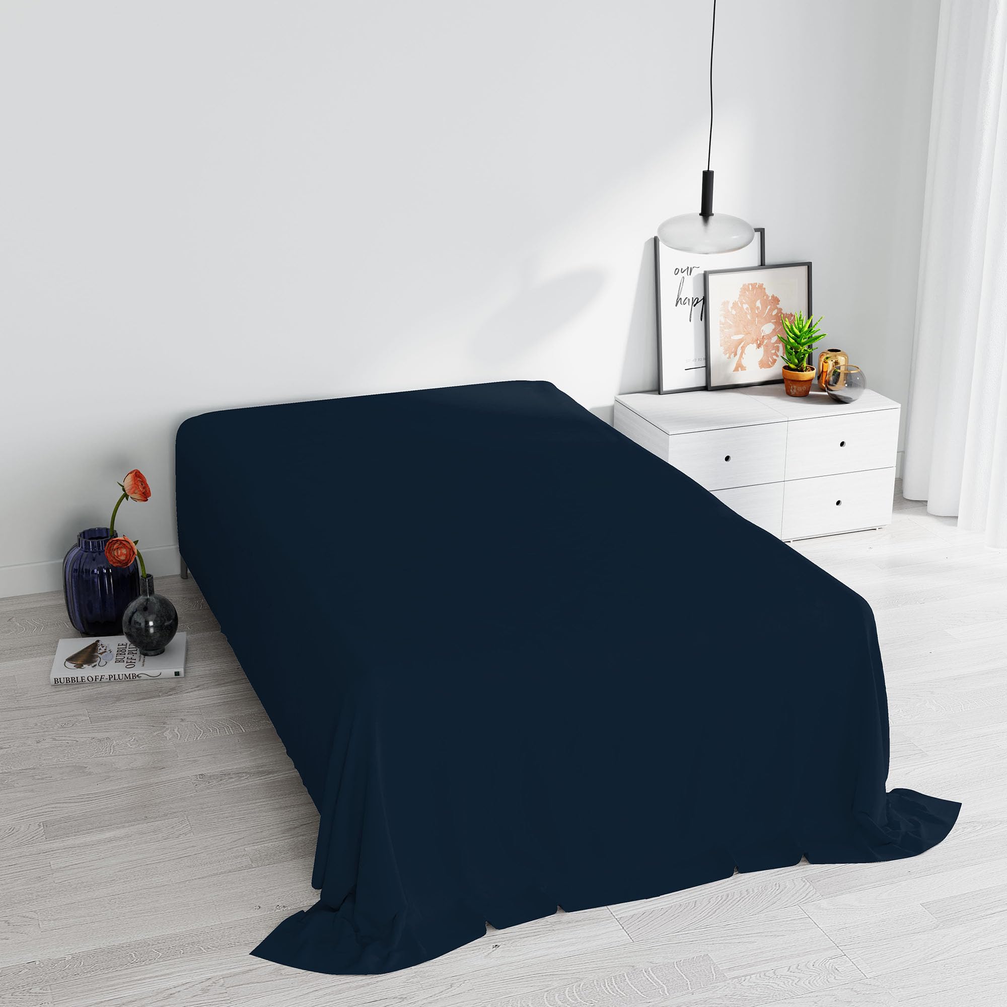 Max Color top Sheet,150x300cm,Dark Blue, 100% Cotton, SINGLE