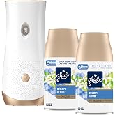 Glade Automatic Spray Air Freshener Kit, Clean Linen, Holder +2 Refills | 6.2 oz Each, Includes Holder and 2 Refills, Home and Bathroom Use, Adjustable Timed Fragrance Release, Odor Fighting