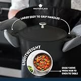MasterClass Casserole Dish with Lid 5L 28 cm Induction Oven Safe Black view 7