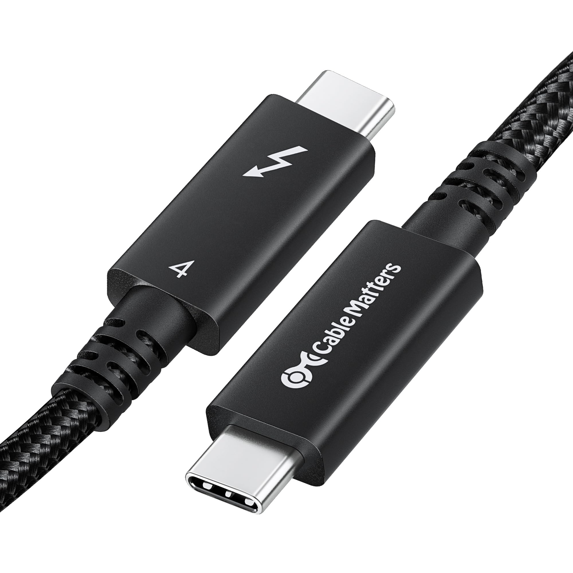 Cable Matters [Intel Certified] Braided 40Gbps Active Thunderbolt 4 Cable 2 m with 100W Charging and 8K Video - Fully Compatible with USB C/USB-C, USB 4 / USB4, and Thunderbolt 3