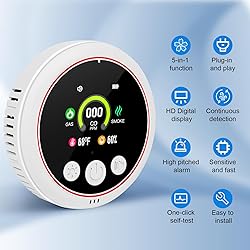 Carbon Monoxide Detectors, 5-in-1 Plug in Natural