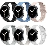 TiMOVO 6 Pack Sport Bands Compatible for Samsung Galaxy Watch 8 40mm 44mm/Galaxy Watch 8 Classic 46mm (2025), Soft Silicone Replacement Strap for Women Men