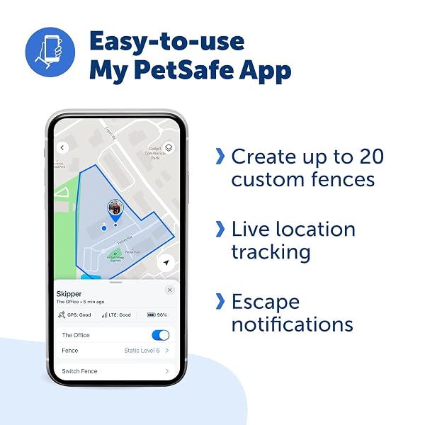 PETSAFE GUARDIAN GPS + TRACKING DOG FENCE COLLAR WIRELESS DOG FENCE WITH REAL-TIME TRACKING MOST RELIABLE GPS FOR YARDS OVER 3/4 ACRES SUBSCRIPTION REQUIRED – FOR MEDIUM AND LARGE DOGS