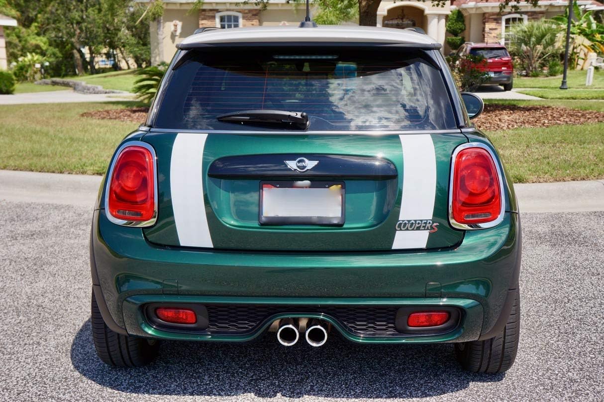 The Pixel Hut gs00268 White Boot Trunk Lid Stripes for Mini Cooper and S 2 Door F56 (2014 to Current)