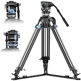 SIRUI SQ75+VHS10 Carbon Fiber Tripod, 71.7&rdquo; Video Tripod with Professional Video Fluid Head, 7-Step Counterbalance, 4-Step Tilt/Pan Damping Adjust, Rapid Setup for Camera, Max Load 10kg/22lb