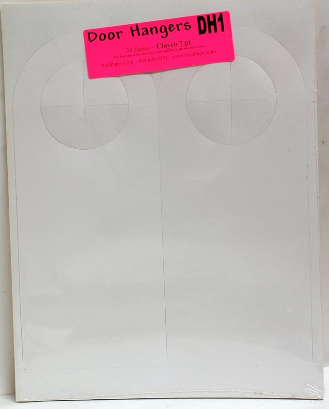 60 Printable Die Cut Door Hangers Clayco 7pt Paper DH1 4" x 9 1/4" Amazon.co.uk Office Products