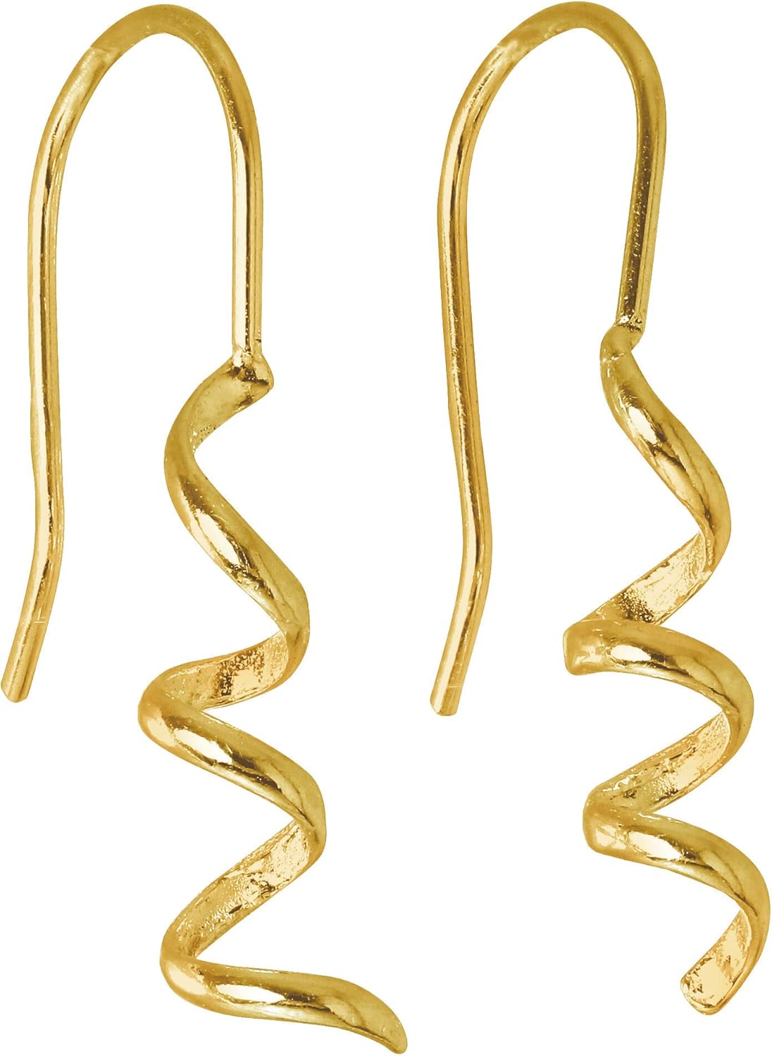 Gold Plated Sterling Silver Corkscrew Twist Dangle Earrings Amazon.co