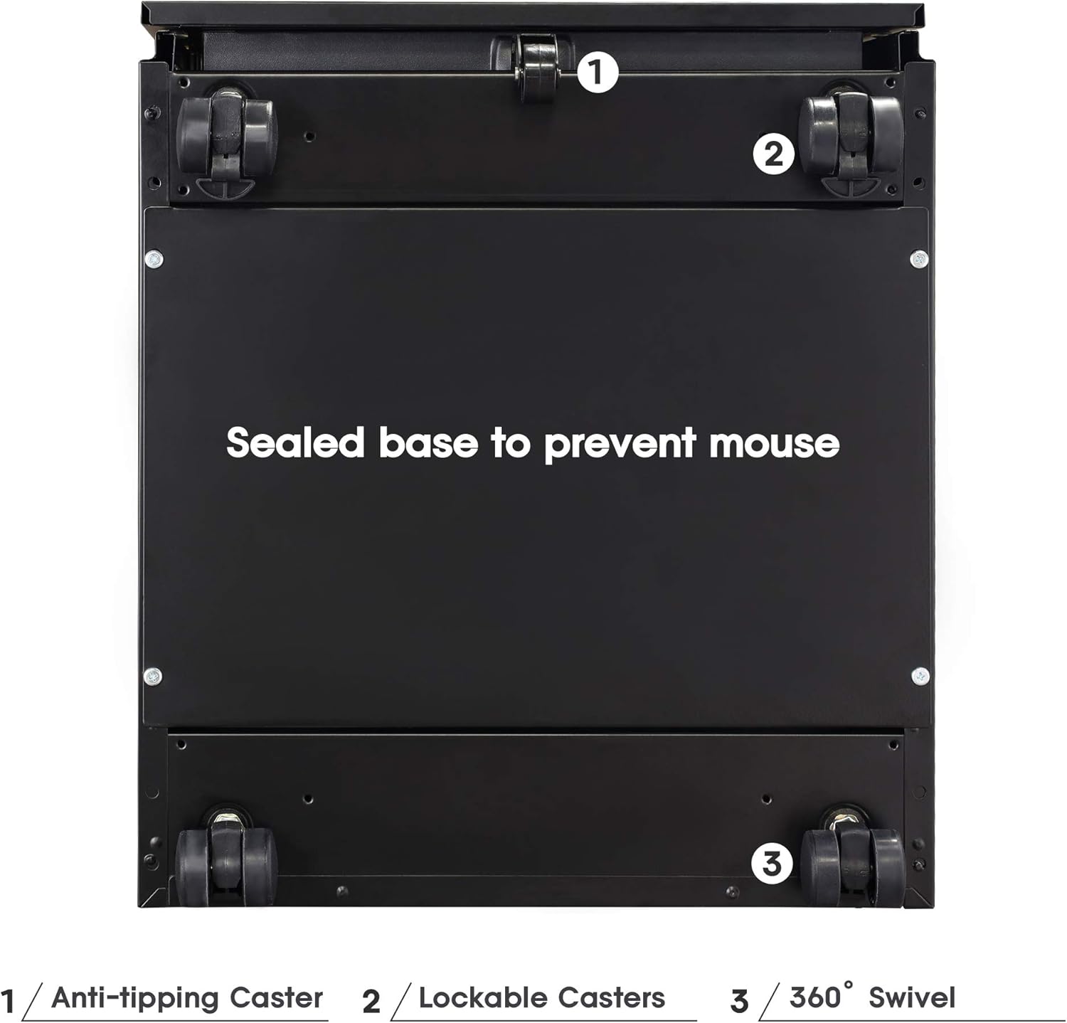 DEVAISE Locking File Cabinet, 3 Drawer Rolling Pedestal Under Desk, Fully Assembled Except Casters, Black : Office Products