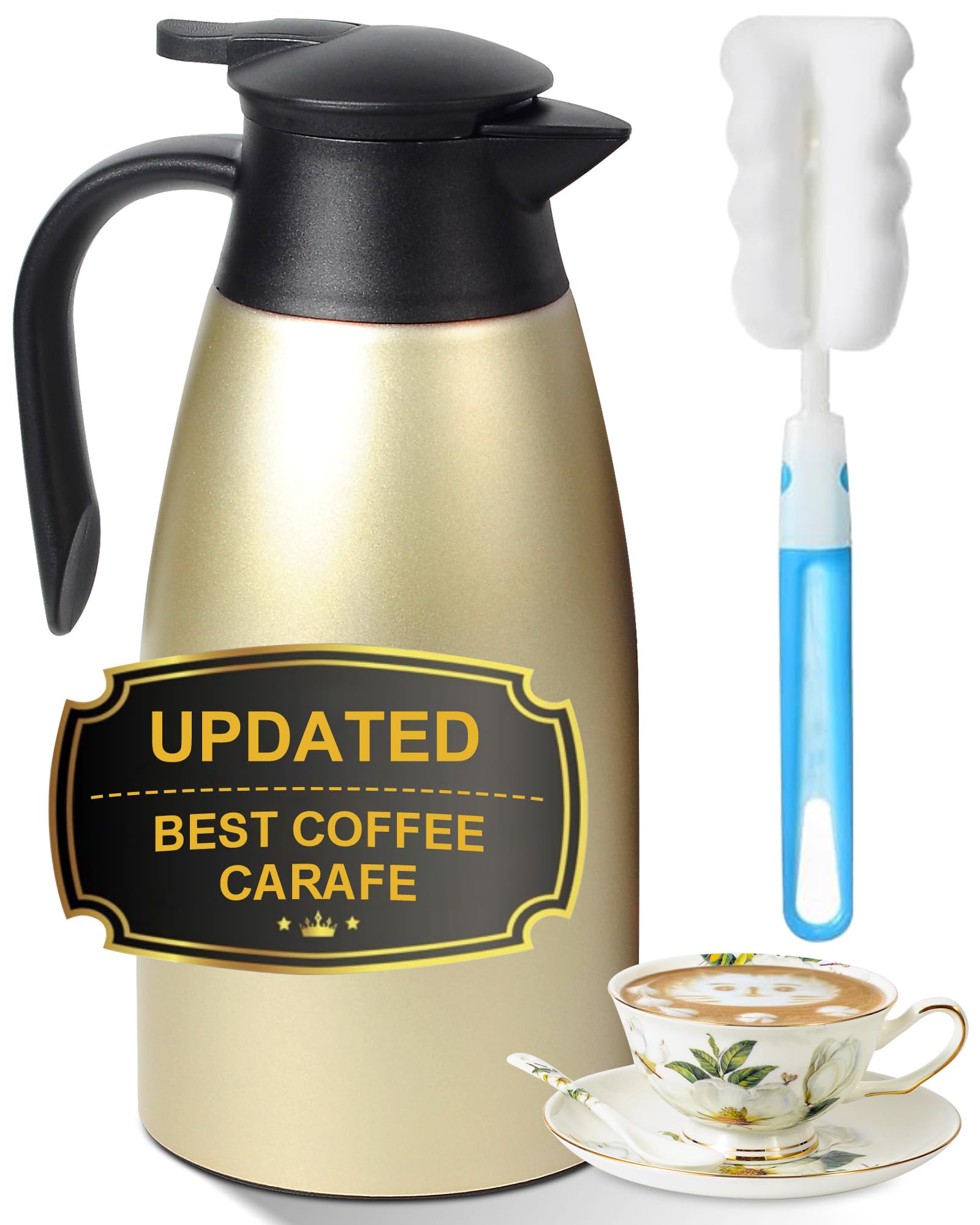 Updated 70 Oz Thermal Coffee Carafe, nsulated Stainless Steel