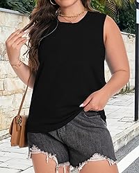Plus Size Tops for Women Sleeveless Summer Tank Top