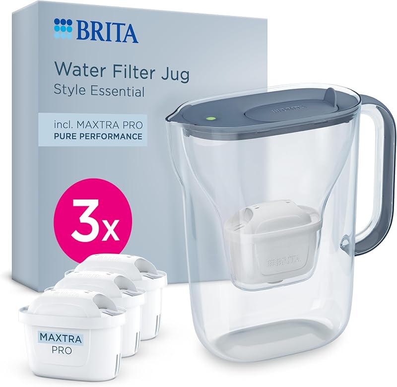 BRITA Water Filter Jug Style Essential 2.4L Stone Blue incl 3x MAXTRA PRO