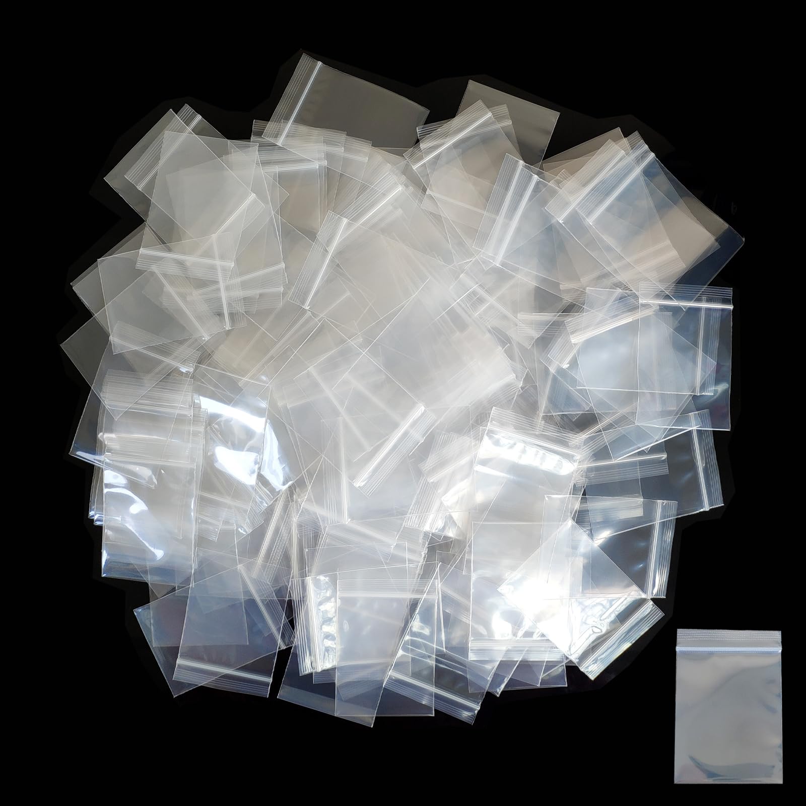 thumbnail image 2 of 100 Pack Self Adhesive Clear Mini Plastic Bags – 2x2 Inch – Seal Top 2 of 6