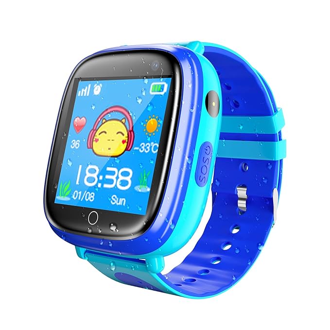 Smart Watch for Kids Waterproof Smartwatch with GPS Tracker Function -IP67 Waterproof- SOS Alarm Clock Flashlight Camera With Phone Christmas Birthday ...