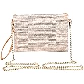 Beurlike Straw Clutch Purses for Women Beach Wristlet Wallet Small Cross body bag for Girls