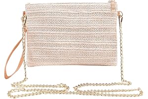 Beurlike Straw Clutch Purses for Women Beach Wristlet Wallet Small Cross body bag for Girls