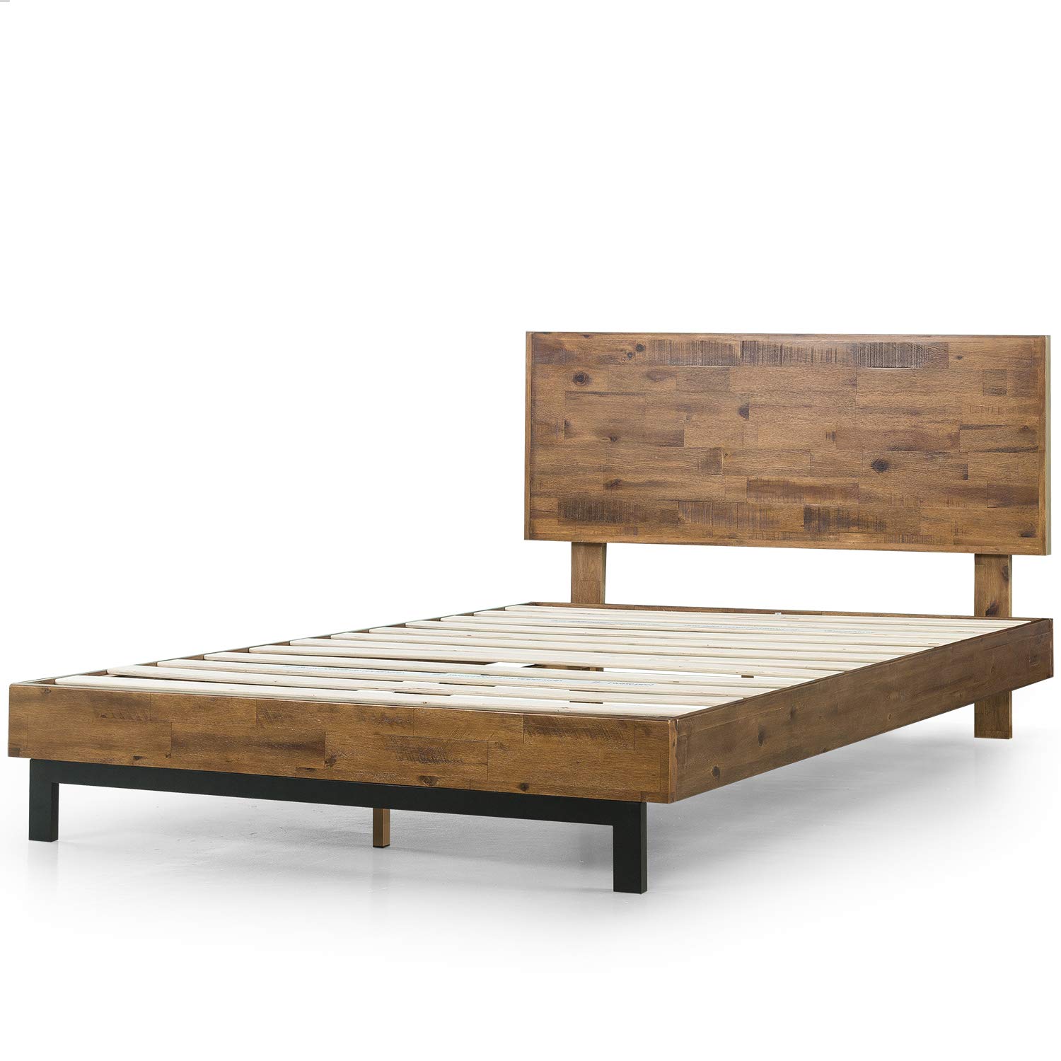 Zinus Tricia Platform Bed / Mattress Foundation / Box Spring Replacement / Brown, Twin
