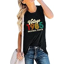 トップス 50-70s Vintage T shirt Sxkayxr 40th Birthday Gift Shirts for Women Vintage 1985