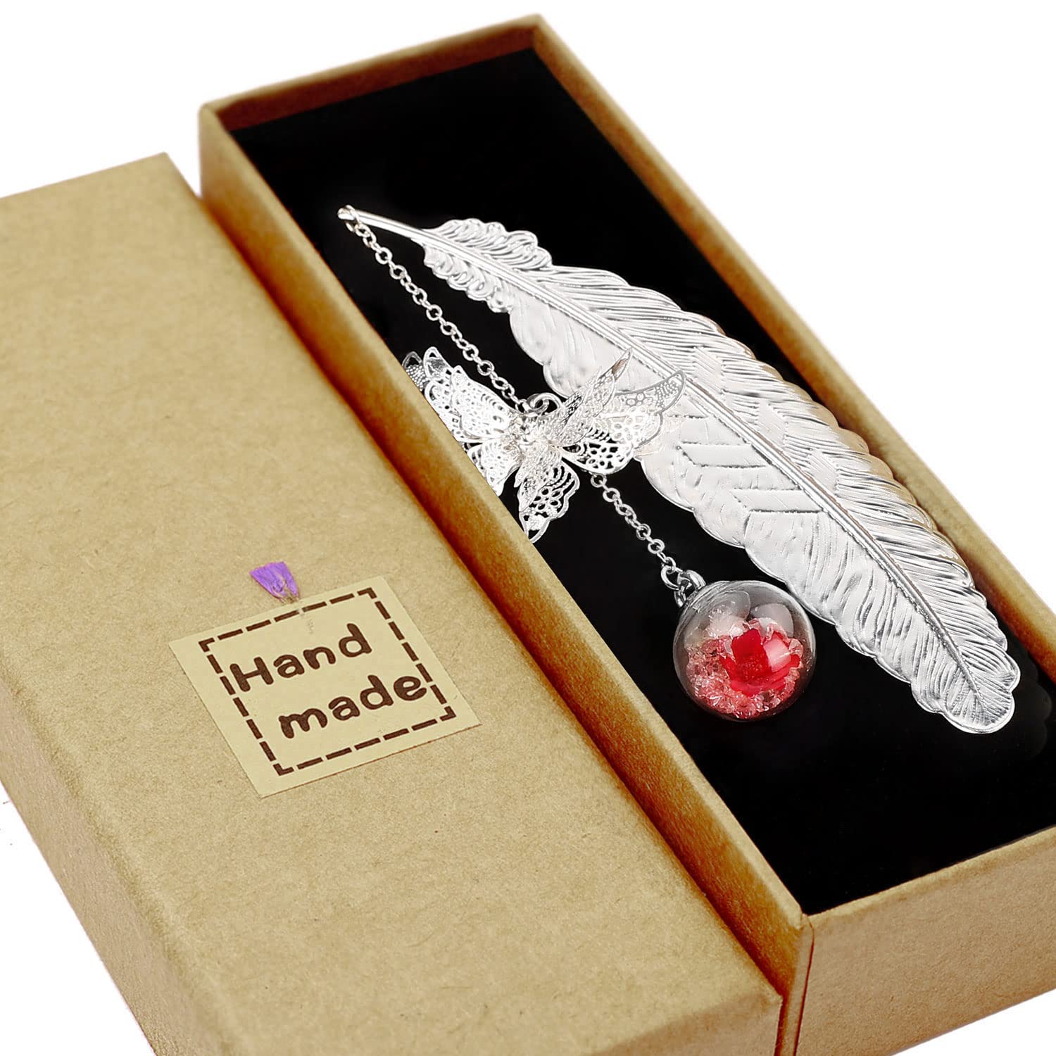 Toirxarn Feather Bookmark - Christmas & Birthday Gift for Women - Personalised Xmas Stocking Filler & Secret Santa Presents to Mum Grandma Teacher Daughter Wife Sister Family Friends Colleague