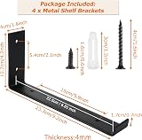 LOLYSIC 4 Pcs Scaffold Board Shelf Brackets 225mm 9 Inch Heavy Duty Black view 2